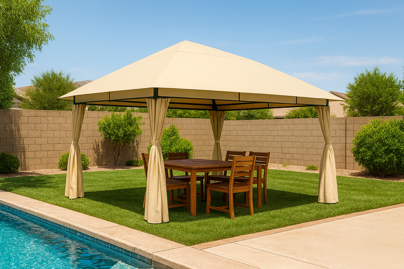 Gazebo Com Cortinas