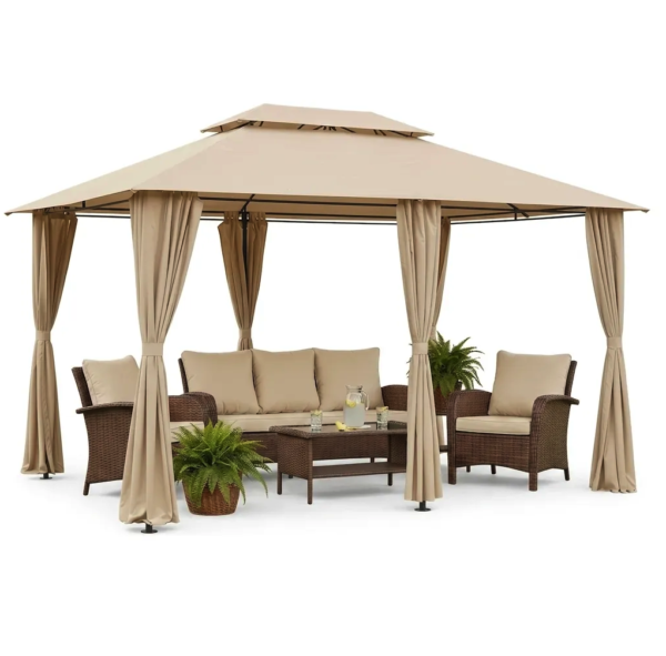 Gazebo Em Aço Malibu Com Cortinas Em Poliéster 4x3m